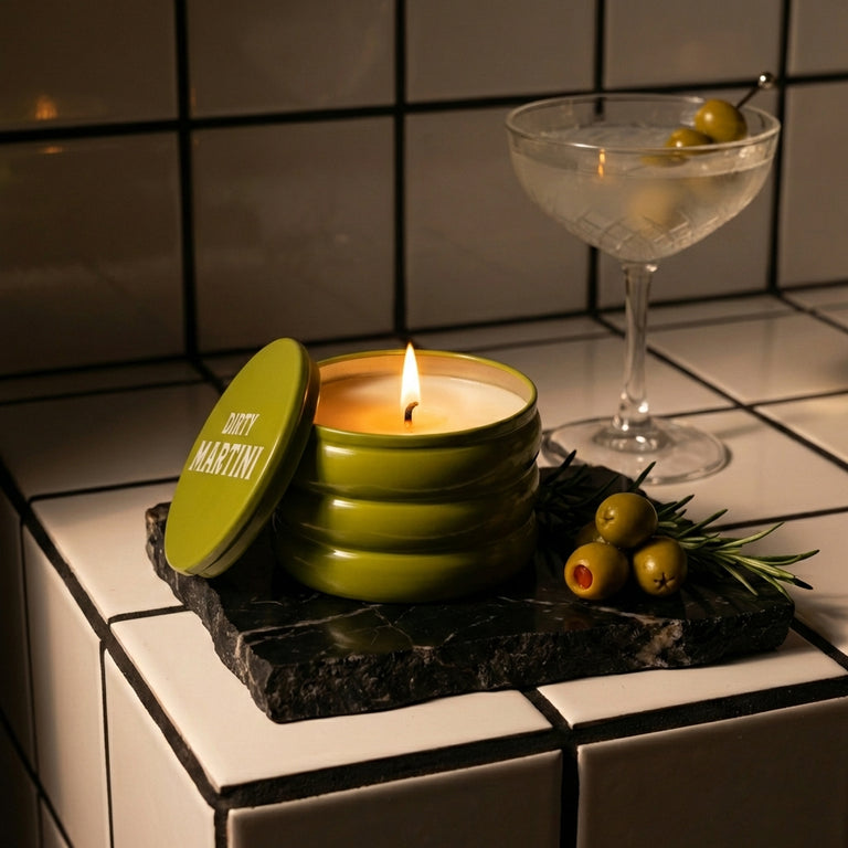 Dirty Martini 13oz Tin Lit - Rewined Martini Candle
