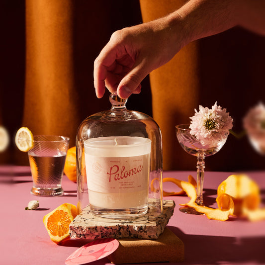 Rewined Cocktail Paloma candle, 10 oz, lit