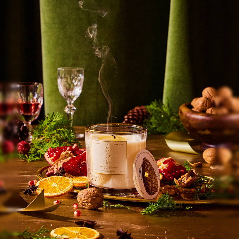 Rewined Nog holiday candle