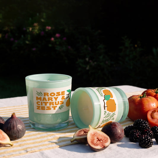 Rewined Market Rosemary & Citrus Zest 10 oz candle, unlit