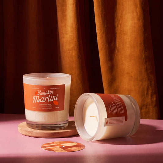 Rewined Martini Pumpkin Martini candle, 10 oz, unlit