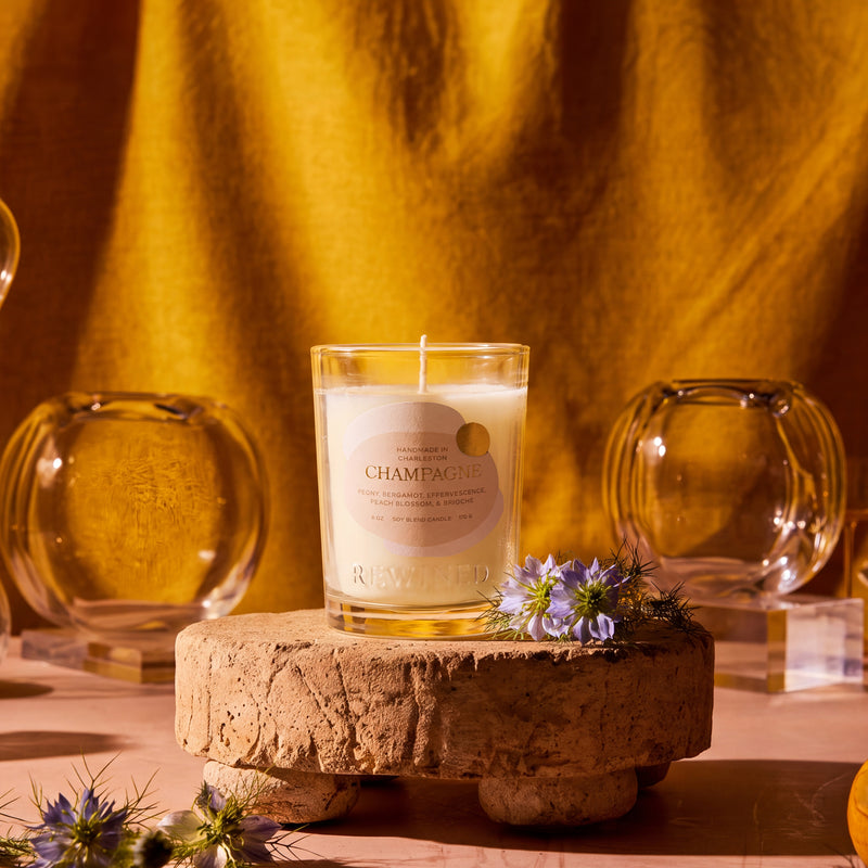 Rewined Sparkling Champagne candle, 6 oz, unlit